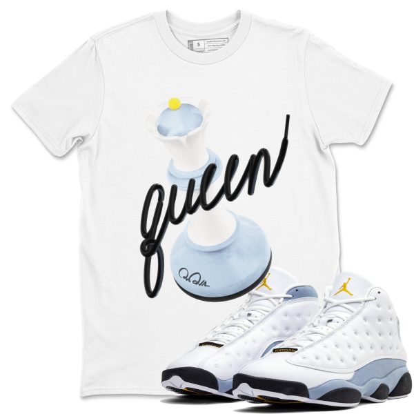 3D Queen Sneaker Tee - Sneaker Shirts To Match Jordans Unisex Cotton Sneaker Shirts To Match Jordans 13s Blue Grey Jezsport.com