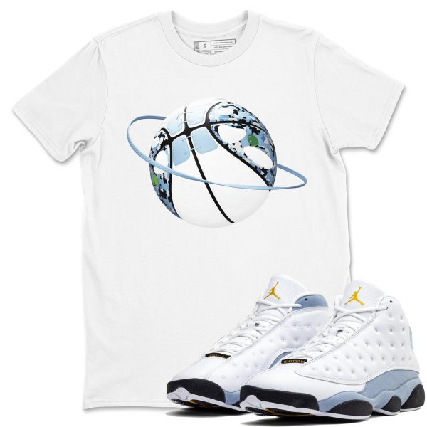 Camo Basketball Planet Sneaker Tee - Unisex Cotton Sneaker Shirts To Match Jordans 13s Blue Grey Jezsport.com