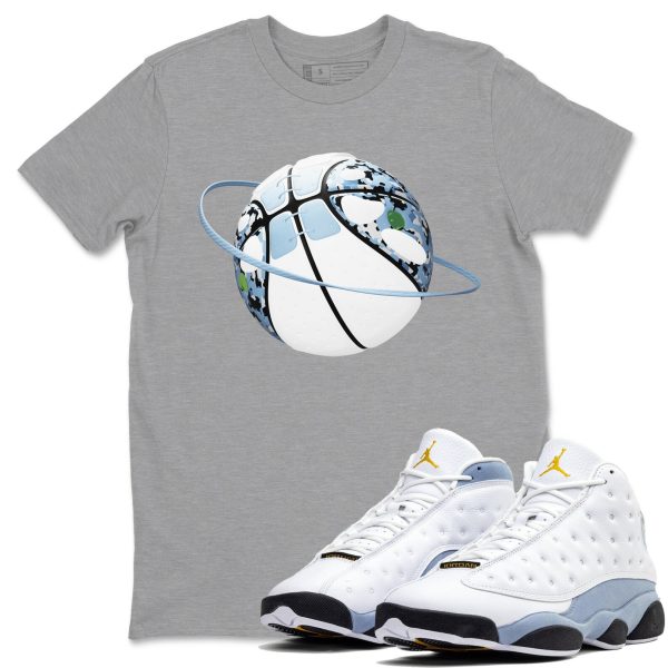 Camo Basketball Planet Sneaker Tee - Sneaker Shirts To Match Jordans Unisex Cotton Sneaker Shirts To Match Jordans 13s Blue Grey Jezsport.com