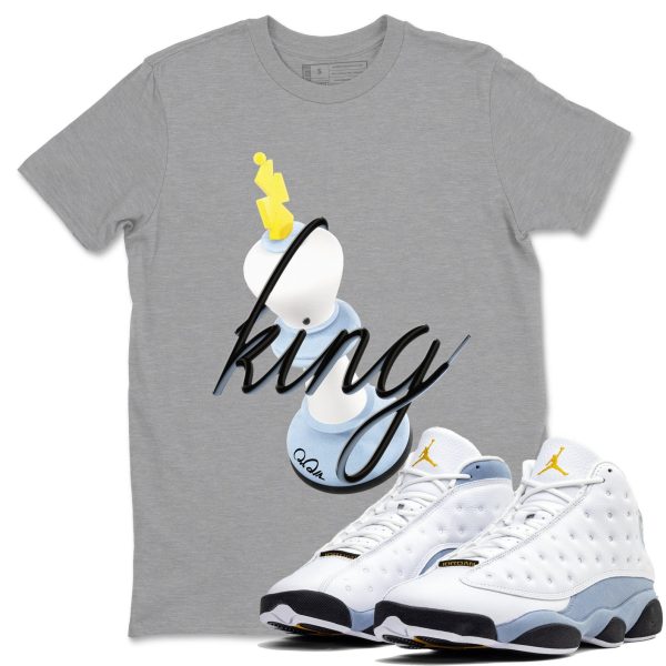 3D King Sneaker Tee - Sneaker Shirts To Match Jordans Unisex Cotton Sneaker Shirts To Match Jordans 13s Blue Grey Jezsport.com