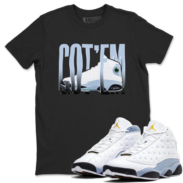 Wiggling Gotem Sneaker Tee - Unisex Cotton Sneaker Shirts To Match Jordans 13s Blue Grey Jezsport.com