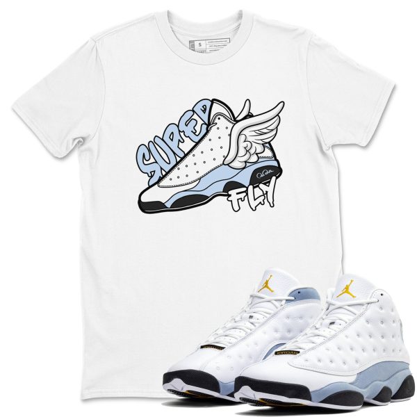 Super Fly Sneaker Tee - Sneaker Shirts To Match Jordans Unisex Cotton Sneaker Shirts To Match Jordans 13s Blue Grey Jezsport.com