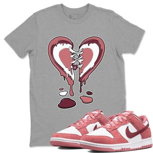 Melting Heart Sneaker Tee - Casual Unisex Cotton Sneaker T-Shirt To Match Dunks Valentine's Day Jezsport.com