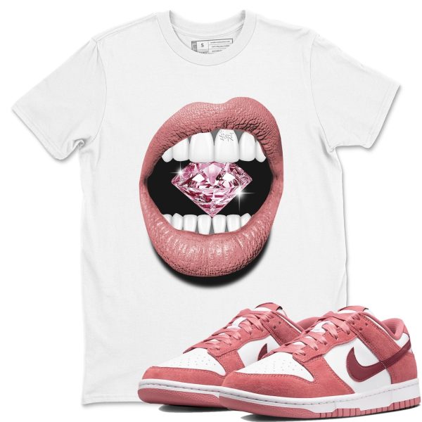 Lips Diamond Sneaker Tee - Casual Unisex Cotton Sneaker T-Shirt To Match Dunks Valentine's Day Jezsport.com