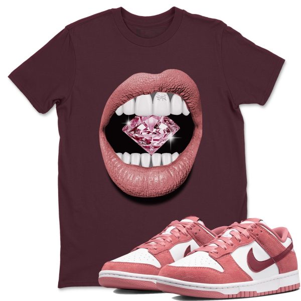 Lips Diamond Sneaker Tee - Casual Unisex Cotton Sneaker T-Shirt To Match Dunks Valentine's Day Jezsport.com