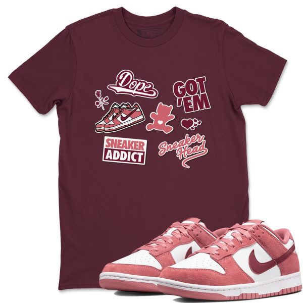 Sneakerhead Sticker Sneaker Tee - Casual Unisex Cotton Sneaker T-Shirt To Match Dunks Valentine's Day Jezsport.com