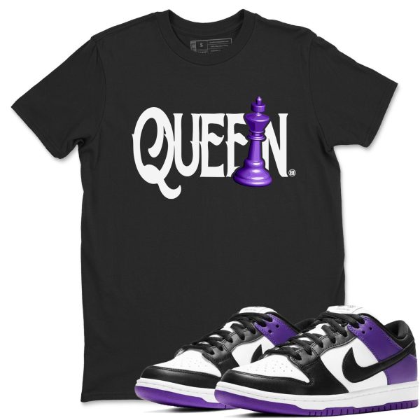 Chess Queen Sneaker Tee - Casual Unisex Cotton Sneaker T-Shirt To Match Dunks Court Purple Jezsport.com