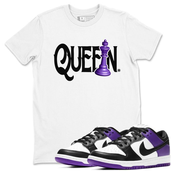 Chess Queen Sneaker Tee - Casual Unisex Cotton Sneaker T-Shirt To Match Dunks Court Purple Jezsport.com