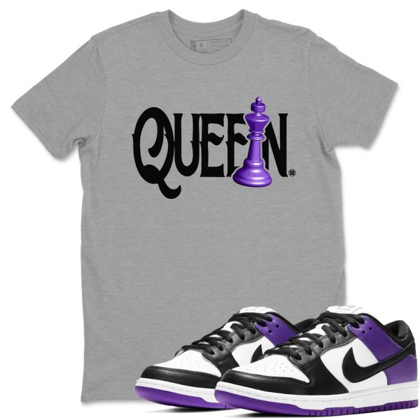 Chess Queen Sneaker Tee - Casual Unisex Cotton Sneaker T-Shirt To Match Dunks Court Purple Jezsport.com