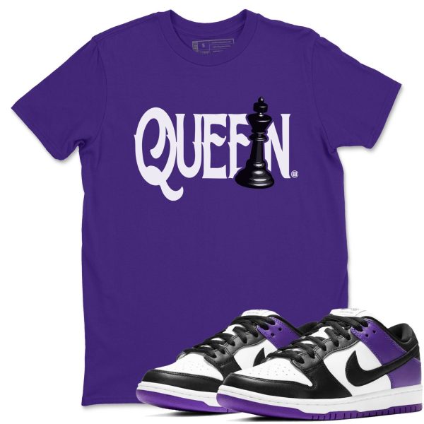 Chess Queen Sneaker Tee - Casual Unisex Cotton Sneaker T-Shirt To Match Dunks Court Purple Jezsport.com