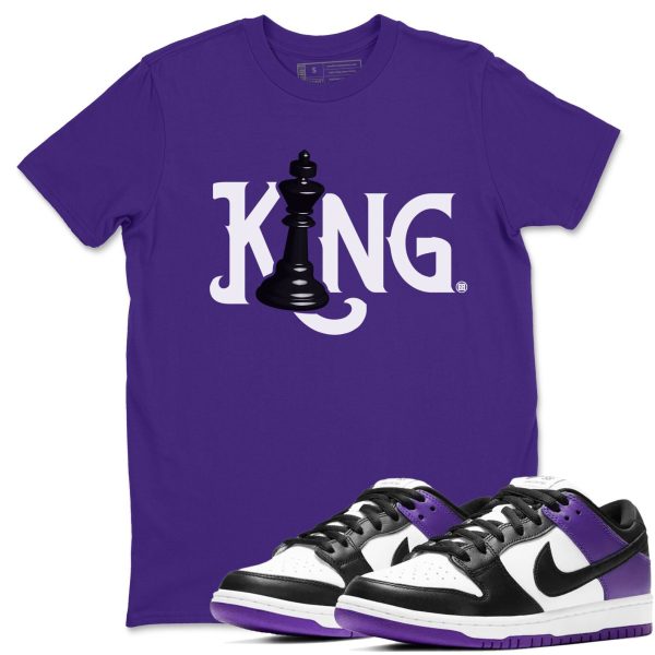 Chess King Sneaker Tee - Casual Unisex Cotton Sneaker T-Shirt To Match Dunks Court Purple Jezsport.com