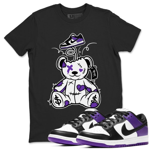 Surprise Teddy Bear Sneaker Tee - Casual Unisex Cotton Sneaker T-Shirt To Match Dunks Court Purple Jezsport.com