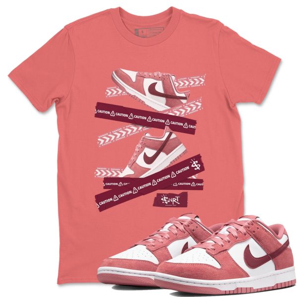 Caution Tape Unisex Crew Neck Sneaker Matching Tee Shirt To Match Dunks Valentine's Day 2024 Jezsport.com