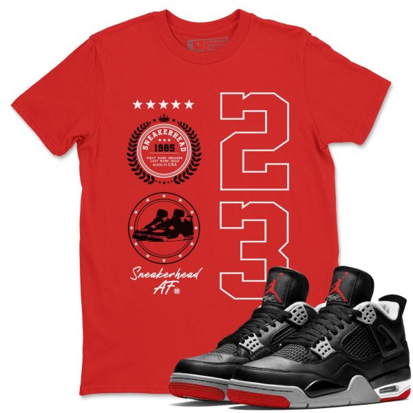 Sneaker Emblem Sneaker Tee - Shirt To Match Jordans 4s Bred Reimagined Jezsport.com