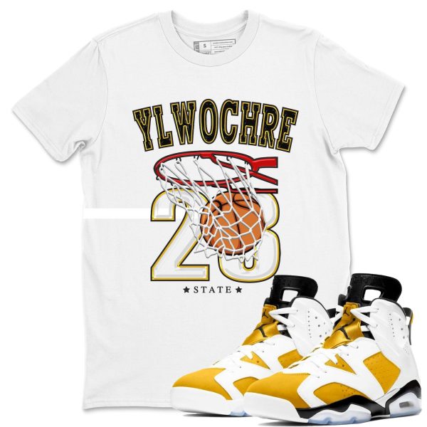 Basketball - Casual Unisex Cotton Sneaker T-Shirt To Match 6s Yellow Ochre Streetwear Jezsport.com