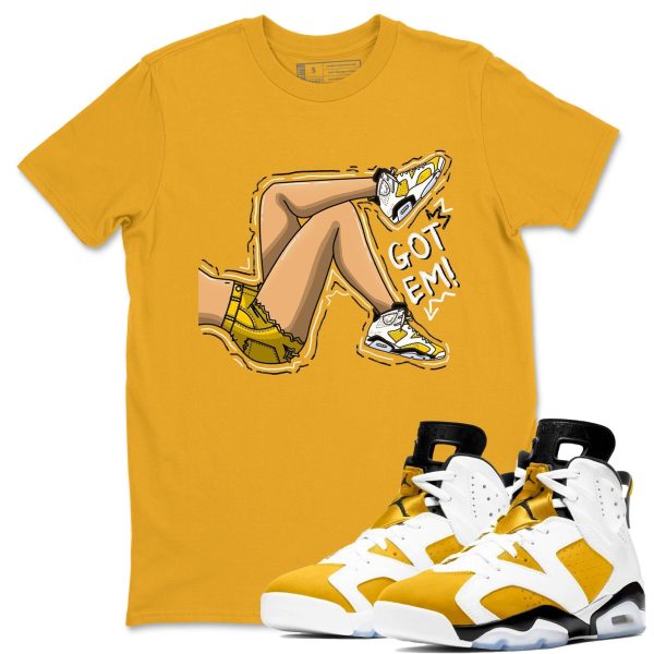 Got Em Legs - Casual Unisex Cotton Sneaker T-Shirt To Match 6s Yellow Ochre Streetwear Jezsport.com