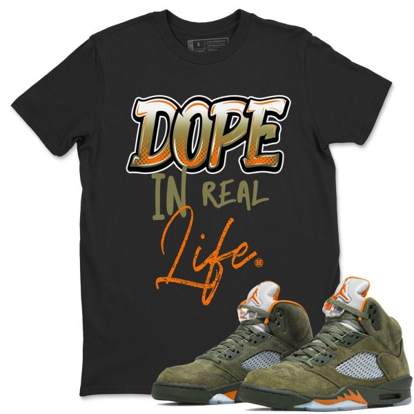 Dope In Real Life - Unisex Crew Neck Sneaker Matching Tee Shirt To Match 5s Olive Jezsport.com