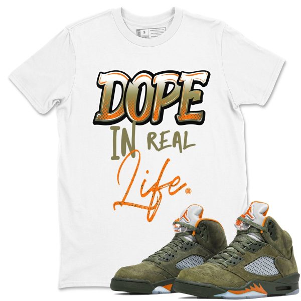 Dope In Real Life - Unisex Crew Neck Sneaker Matching Tee Shirt To Match 5s Olive Jezsport.com