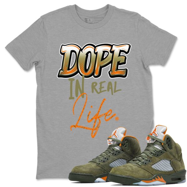 Dope In Real Life - Unisex Crew Neck Sneaker Matching Tee Shirt To Match 5s Olive Jezsport.com