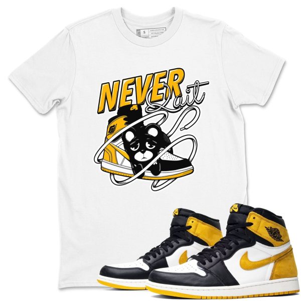 Never Quit Sneaker Tee - Unisex Cotton Sneaker Shirts To Match Jordans 1s Yellow Ochre Jezsport.com