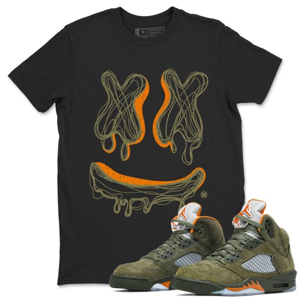 Smile Doodle Sneaker Tee - Sneaker Shirts To Match Jordans Unisex Cotton Sneaker Shirts To Match Jordans 5s Olive Jezsport.com