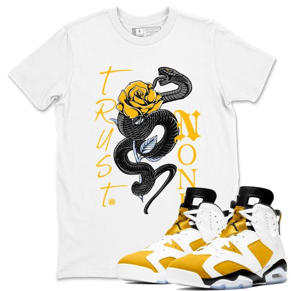 Trust None Sneaker Tee - Sneaker Shirts To Match Jordans Unisex Cotton Sneaker Shirts To Match Jordans 6s Yellow Ochre Jezsport.com