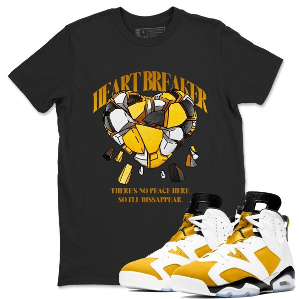 Heart Breaker Sneaker Tee - Unisex Cotton Sneaker Shirts To Match Jordans 6s Yellow Ochre Jezsport.com