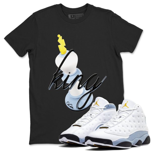 3D King Sneaker Tee - Sneaker Shirts To Match Jordans Unisex Cotton Sneaker Shirts To Match Jordans 13s Blue Grey Jezsport.com