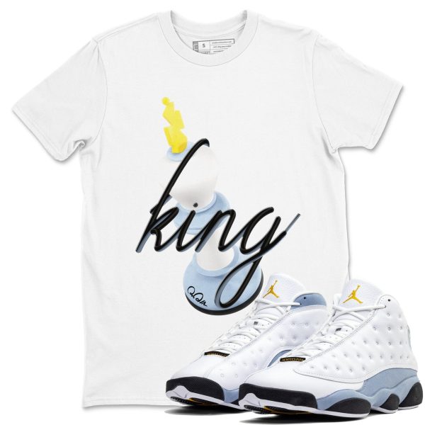 3D King Sneaker Tee - Sneaker Shirts To Match Jordans Unisex Cotton Sneaker Shirts To Match Jordans 13s Blue Grey Jezsport.com