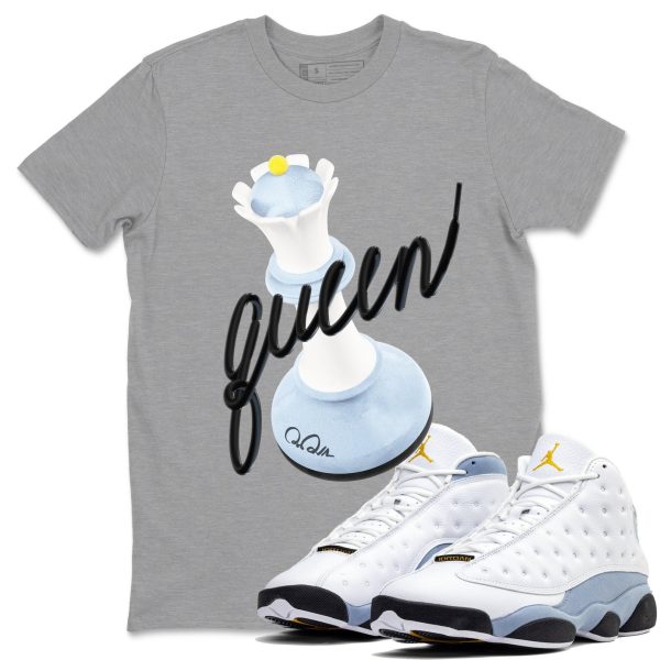 3D Queen Sneaker Tee - Sneaker Shirts To Match Jordans Unisex Cotton Sneaker Shirts To Match Jordans 13s Blue Grey Jezsport.com