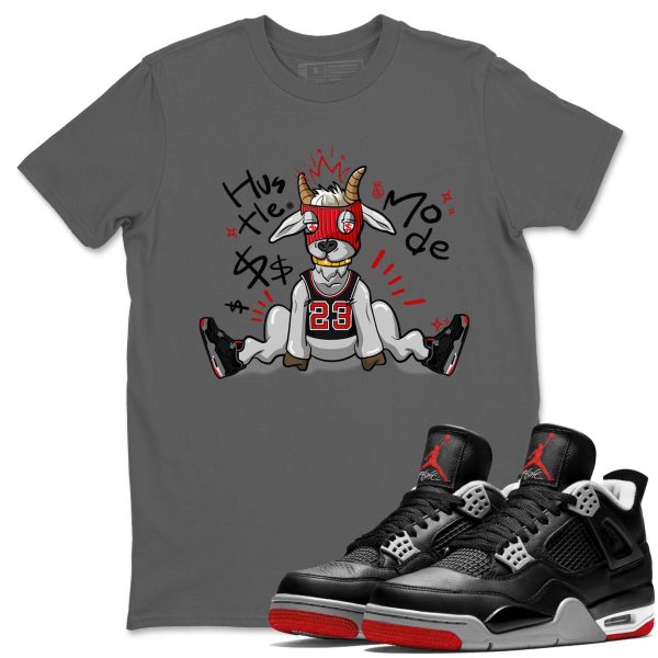 Hustle Goat Sneaker Tee - Unisex Cotton Sneaker Shirts To Match Jordans 4s Bred Reimagined Jezsport.com