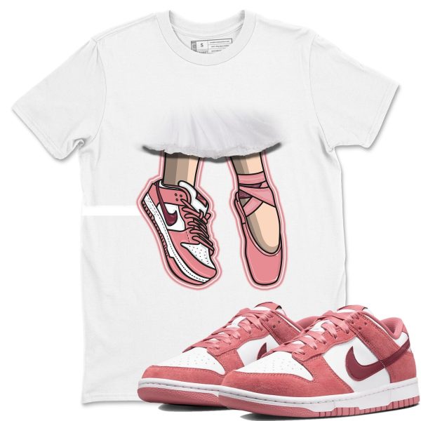 Ballet Shoes Sneaker Tee - Casual Unisex Cotton Sneaker T-Shirt To Match Dunks Valentine's Day Jezsport.com