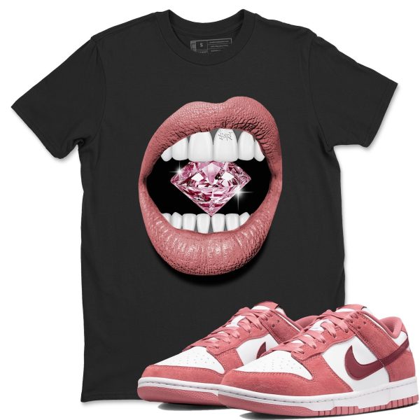 Lips Diamond Sneaker Tee - Casual Unisex Cotton Sneaker T-Shirt To Match Dunks Valentine's Day Jezsport.com