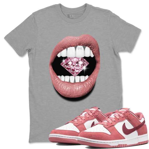 Lips Diamond Sneaker Tee - Casual Unisex Cotton Sneaker T-Shirt To Match Dunks Valentine's Day Jezsport.com