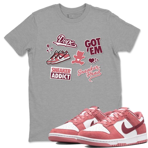 Sneakerhead Sticker Sneaker Tee - Casual Unisex Cotton Sneaker T-Shirt To Match Dunks Valentine's Day Jezsport.com