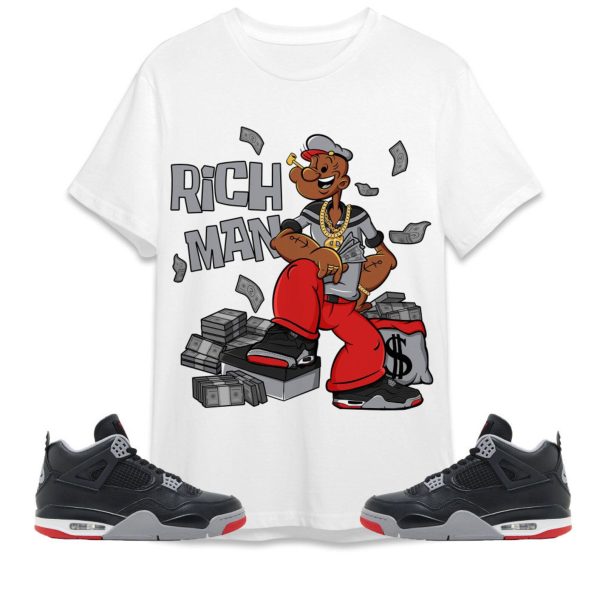 Rich Man Sailor Unisex Tees Jordan 4 Bred Reimagined to match Sneaker, Outfit back to school Jezsport.com