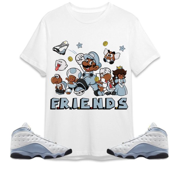 Super Friends Unisex Tees Jordan 13 Blue Grey to match sneaker, Outfit Back to School Jordan Jezsport.com