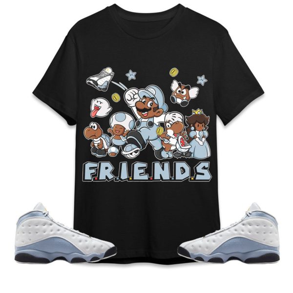 Super Friends Unisex Tees Jordan 13 Blue Grey to match sneaker, Outfit Back to School Jordan Jezsport.com