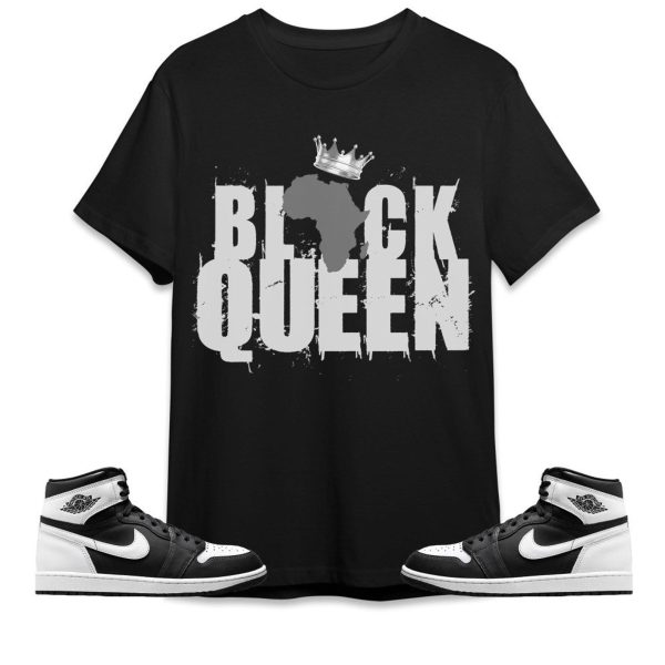 Black Queen Crown Unisex Tees Jordan 1 Retro High OG Black White to match Sneaker, Outfit Back to school Jordan Jezsport.com