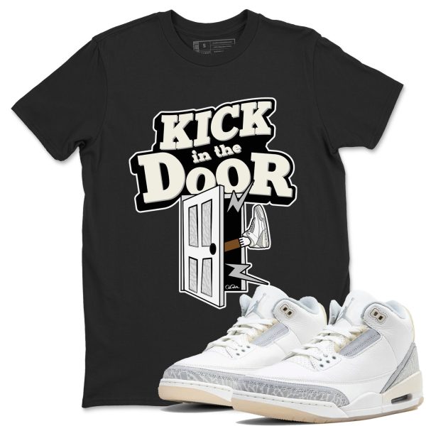 Kick In The Door Sneaker Tee - Unisex Cotton Sneaker Shirts To Match Jordans 3s Craft Ivory Jezsport.com