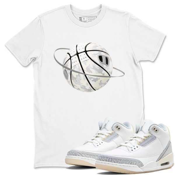 Camo Basketball Planet Sneaker Tee - Unisex Cotton Sneaker Shirts To Match Jordans 3s Craft Ivory Jezsport.com