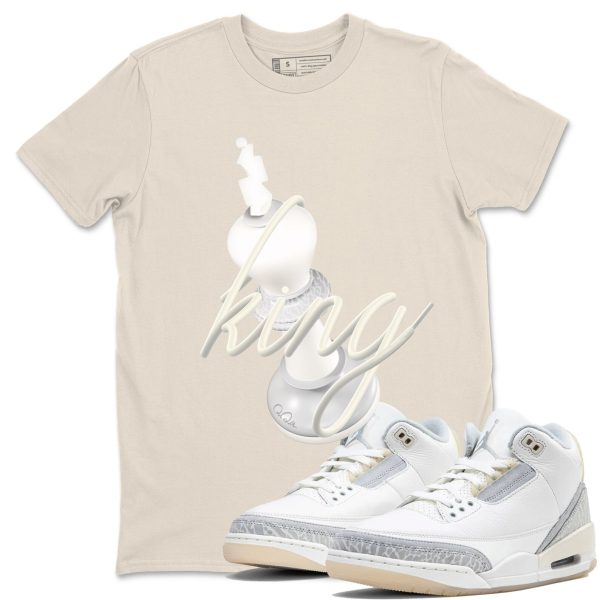 3D King Sneaker Tee - Unisex Cotton Sneaker Shirts To Match Jordans 3s Craft Ivory Jezsport.com