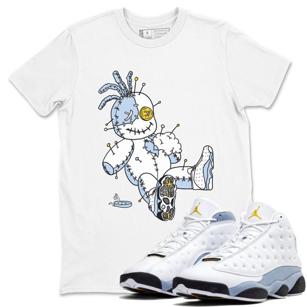 Voodoo Doll Unisex Crew Neck Sneaker Matching Tee Shirt To Match 13s Blue Grey Jezsport.com