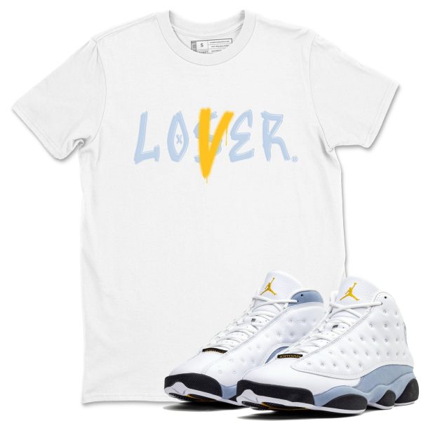 Loser Lover Unisex Crew Neck Sneaker Matching Tee Shirt To Match 13s Blue Grey Jezsport.com