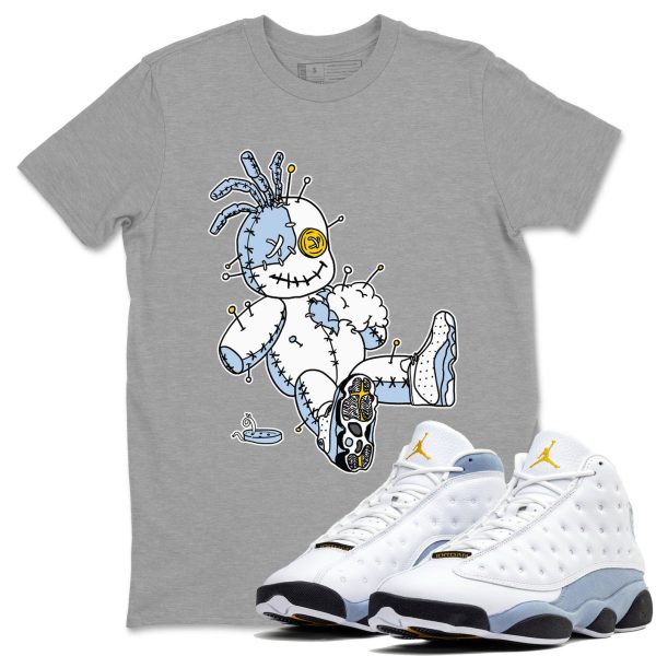 Voodoo Doll Unisex Crew Neck Sneaker Matching Tee Shirt To Match 13s Blue Grey Jezsport.com