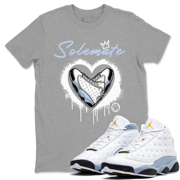 Solemate Sneaker Tee - Casual Unisex Cotton Sneaker T-Shirt To Match 13s Blue Grey Jezsport.com