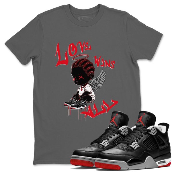 Love Wins All Unisex Crew Neck Sneaker Matching Tee Shirt To Match 4s Bred Reimagined Jezsport.com