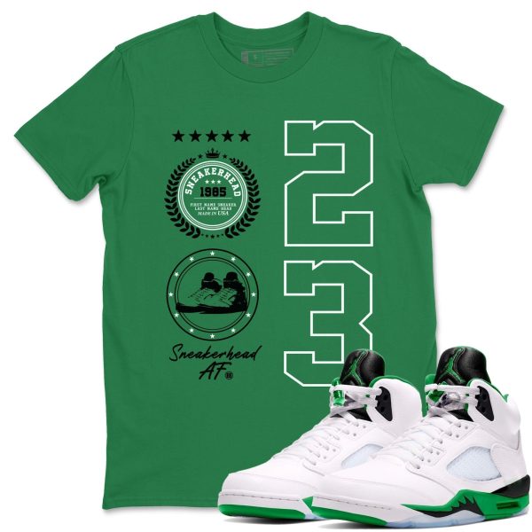 Sneaker Emblem Unisex Crew Neck Sneaker Matching Tee Shirt To Match AJ5 Lucky Green Jezsport.com