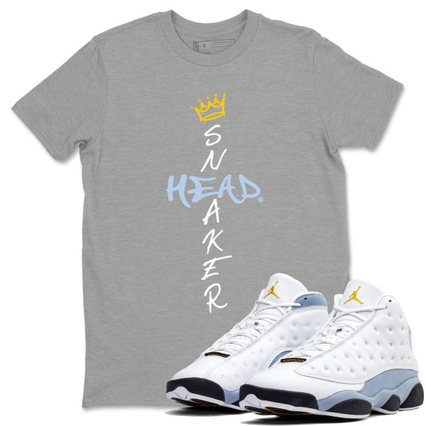 Cross Sneakerhead Unisex Crew Neck Sneaker Matching Tee Shirt To Match 13s Blue Grey Jezsport.com