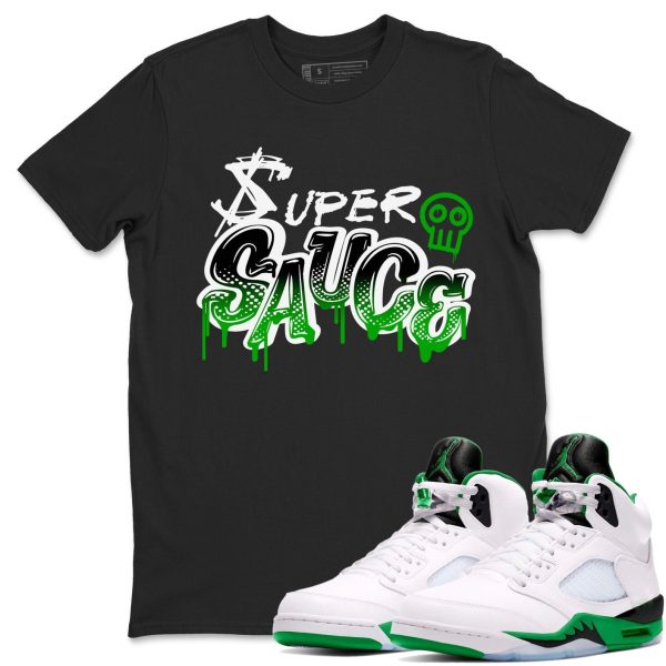 Super Sauce Unisex Crew Neck Sneaker Matching Tee Shirt To Match AJ5 Lucky Green Jezsport.com